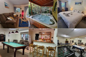 Deluxe Forest Escape - Arcade Games Room, Spa Jacuzzi, Sauna, Bar, Bonfire!